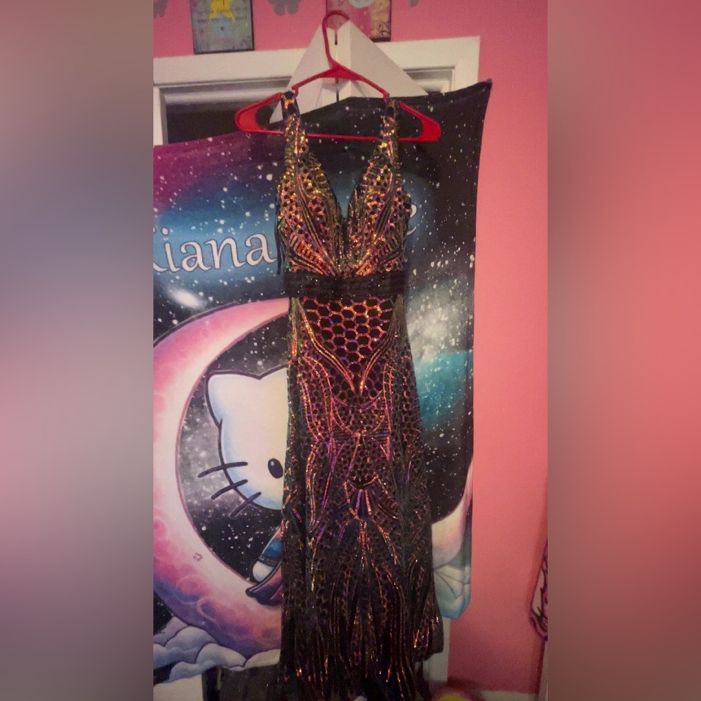 Elegant Multicolor Halter Dress